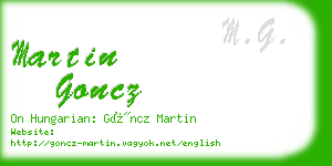 martin goncz business card